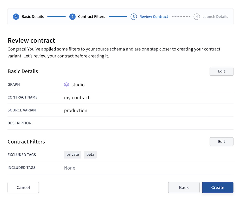 Create contract dialog