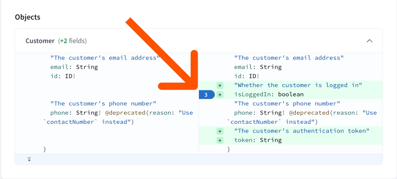 An indicator shows three comments on a schema proposal line in GraphOS Studio